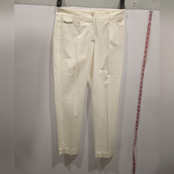 Gunex Off White Side Zip Closure Slim Leg Ankle Dress Pants Polyester SZ 6 - Picture 6 of 12